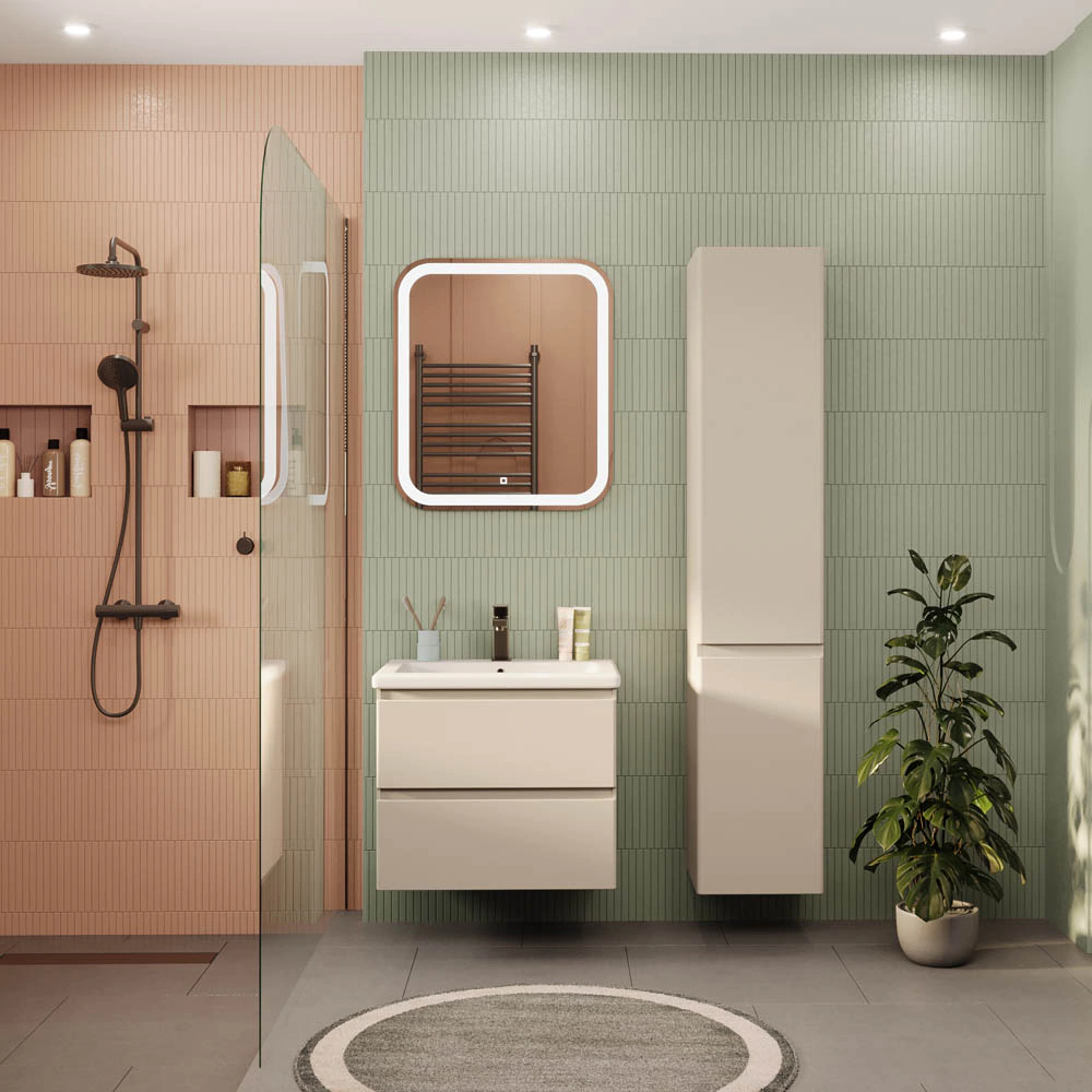 Тумба с раковиной FLUMEN DESIGN Витторе 50 см подвесная капучино