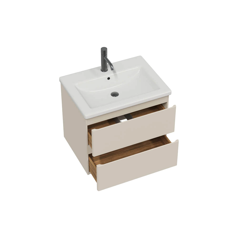 Тумба с раковиной FLUMEN DESIGN Витторе 60 см подвесная капучино