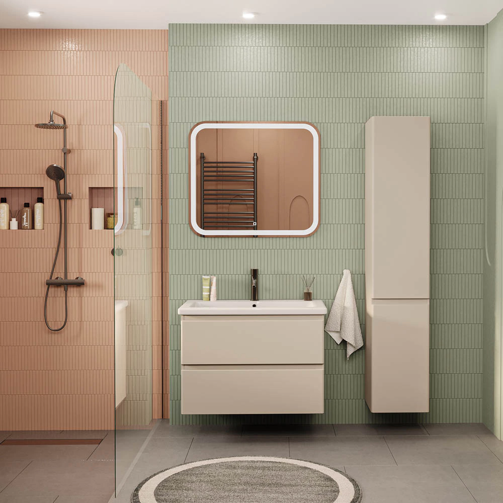 Тумба с раковиной FLUMEN DESIGN Витторе 70 см подвесная капучино