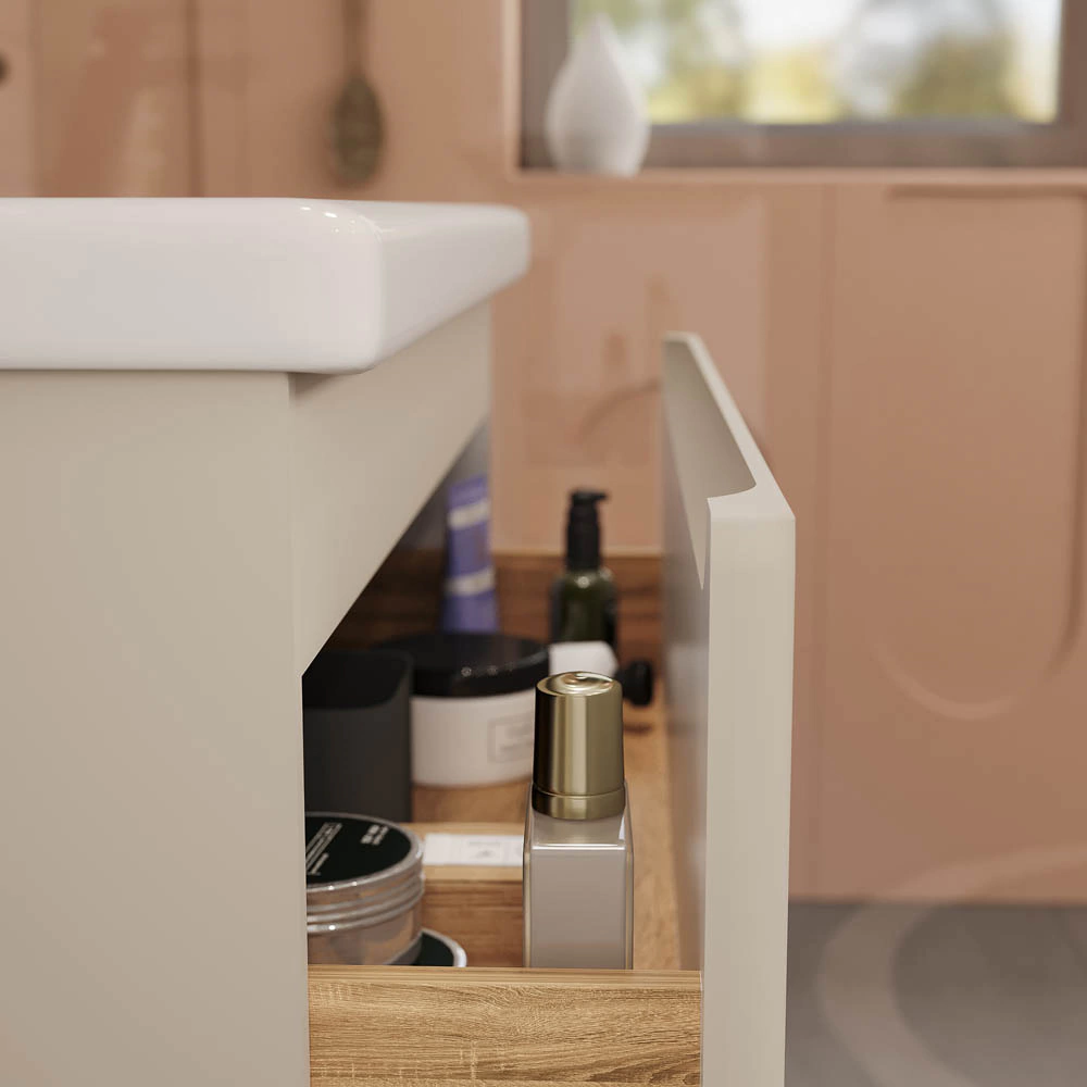 Тумба с раковиной FLUMEN DESIGN Витторе 70 см подвесная капучино