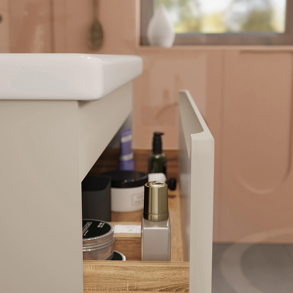 Тумба с раковиной FLUMEN DESIGN Витторе 80 см подвесная капучино