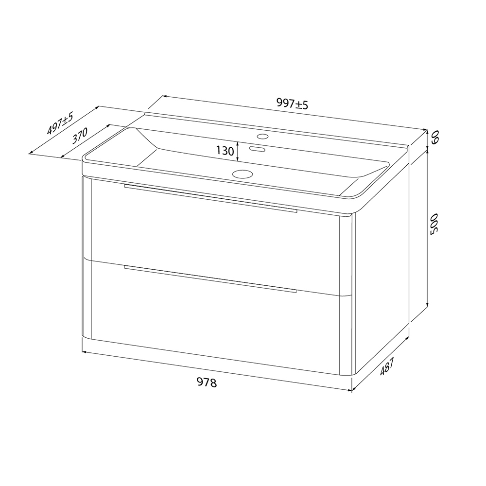 Тумба с раковиной IDDIS Клауд Икс 100 см подвесная белая