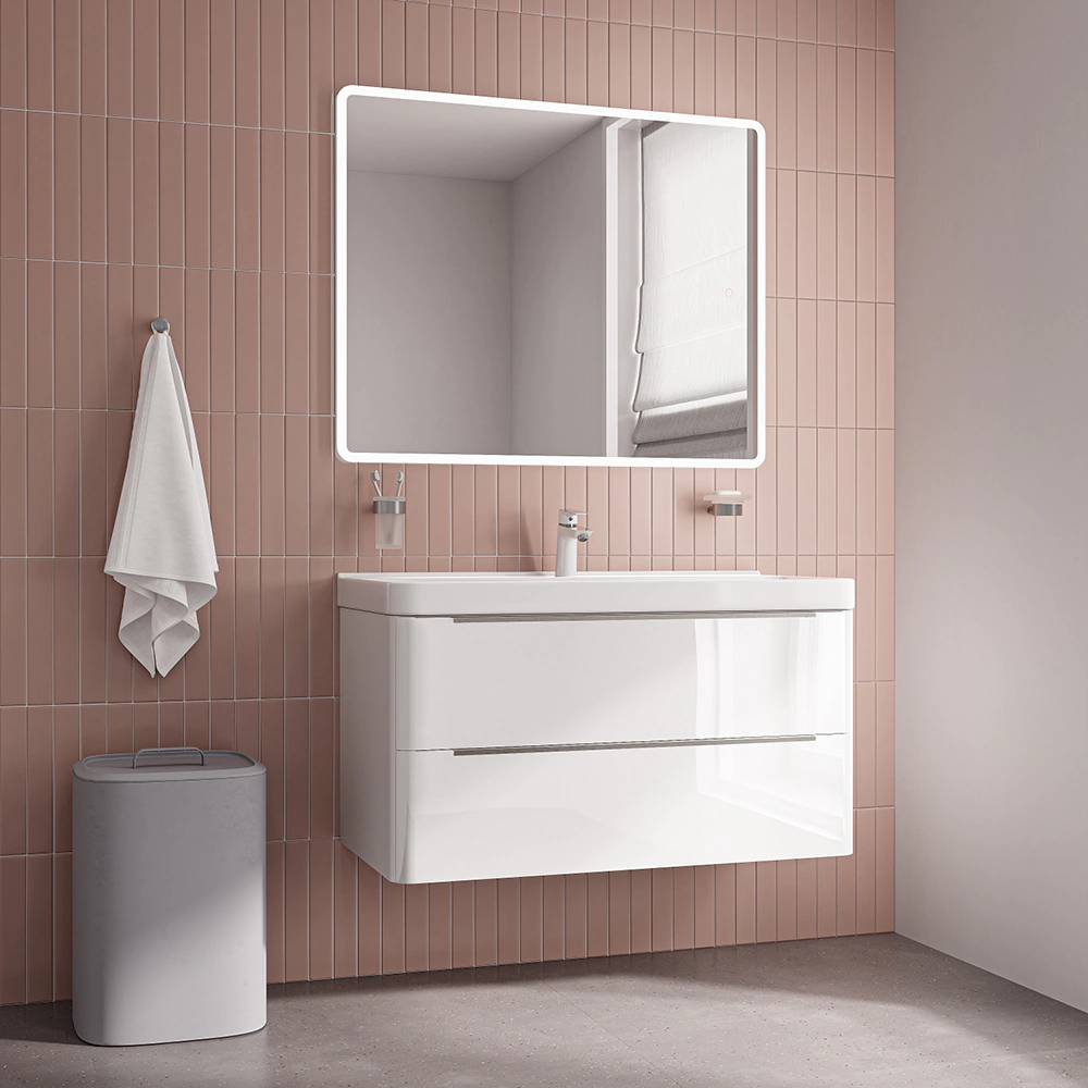 Тумба с раковиной IDDIS Клауд Икс 100 см подвесная белая