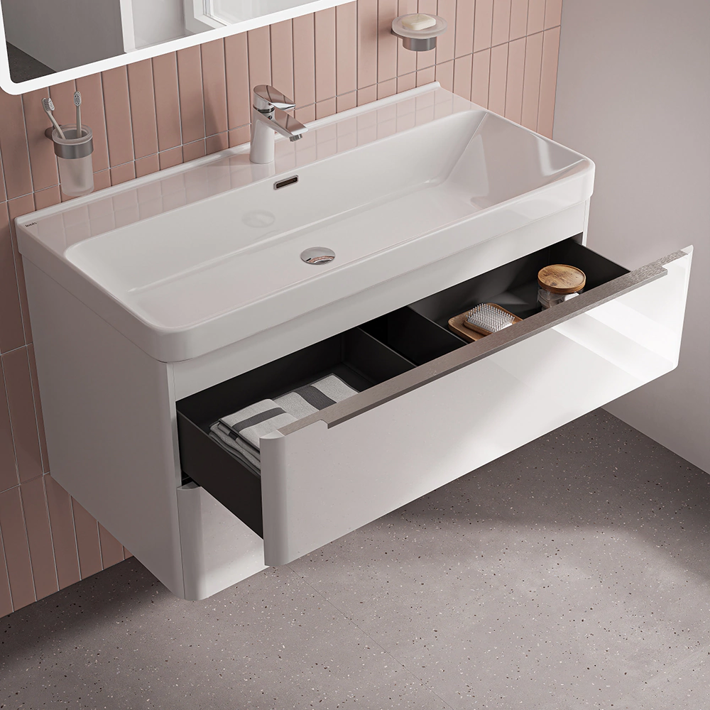 Тумба с раковиной IDDIS Клауд Икс 100 см подвесная белая