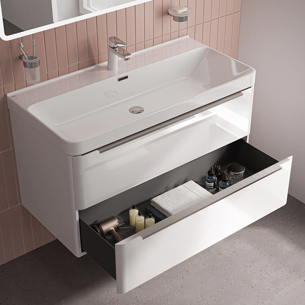 Тумба с раковиной IDDIS Клауд Икс 100 см подвесная белая