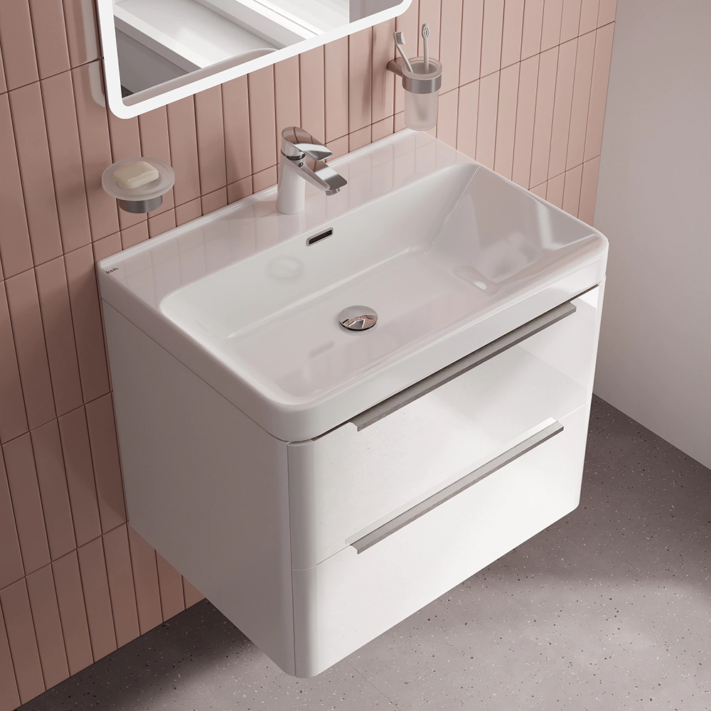 Тумба с раковиной IDDIS Клауд Икс 70 см подвесная белая