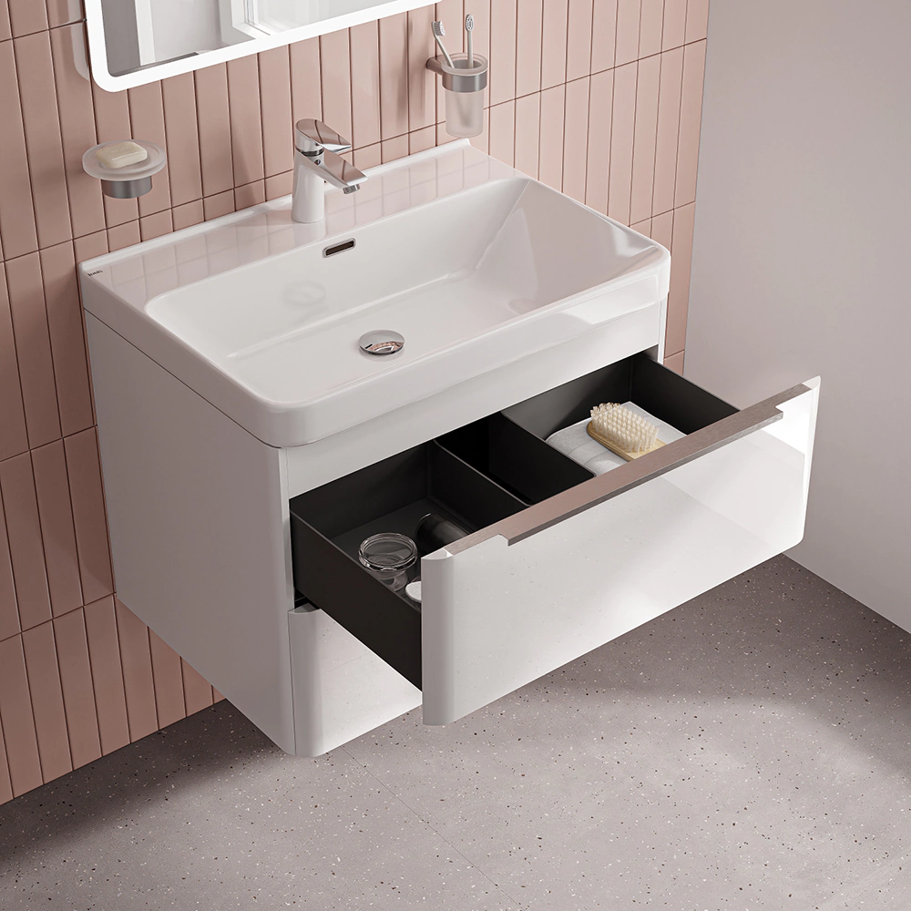 Тумба с раковиной IDDIS Клауд Икс 70 см подвесная белая