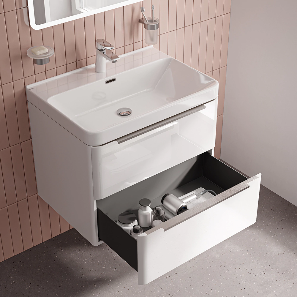 Тумба с раковиной IDDIS Клауд Икс 70 см подвесная белая