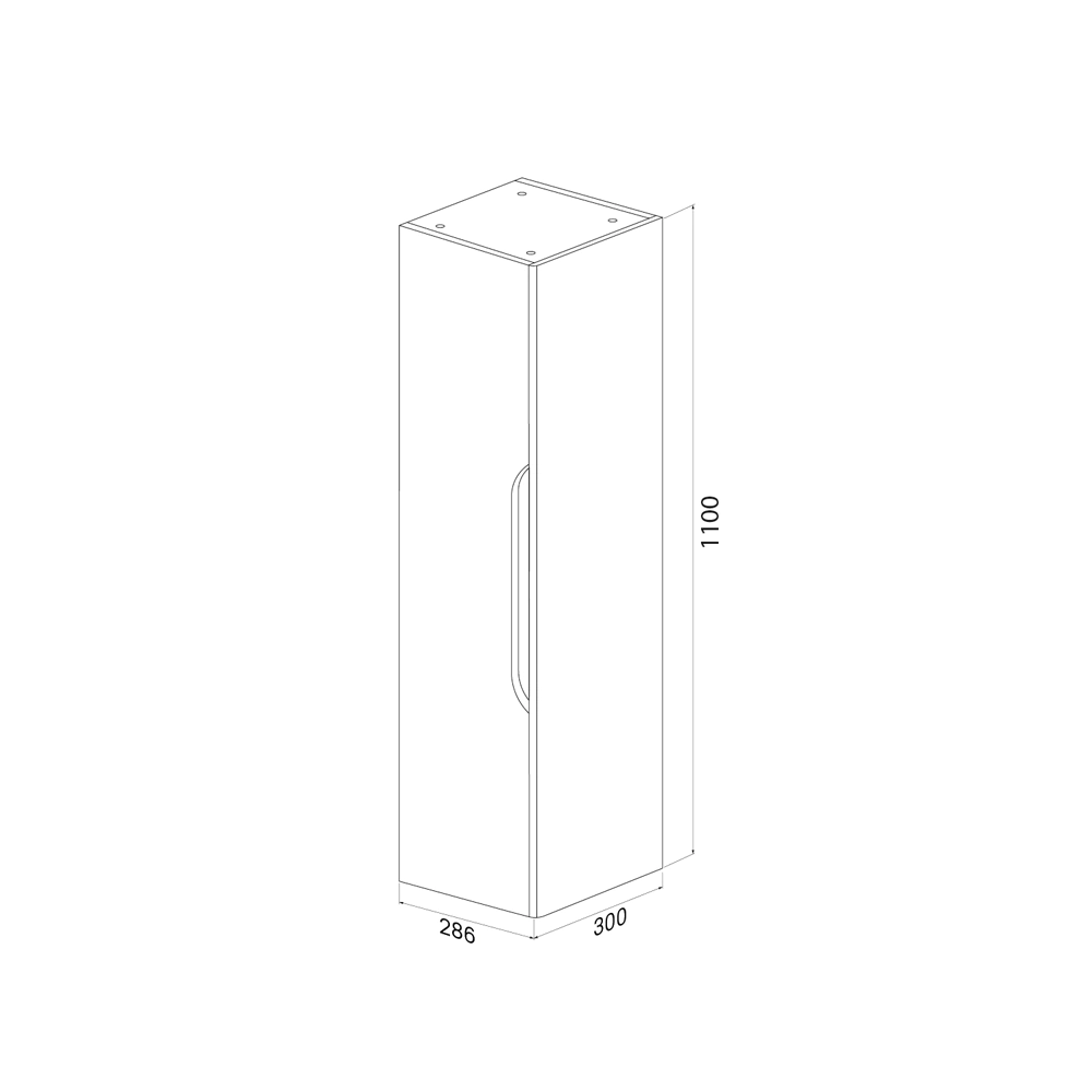 Пенал IDDIS Рэй 30 см подвесной белый