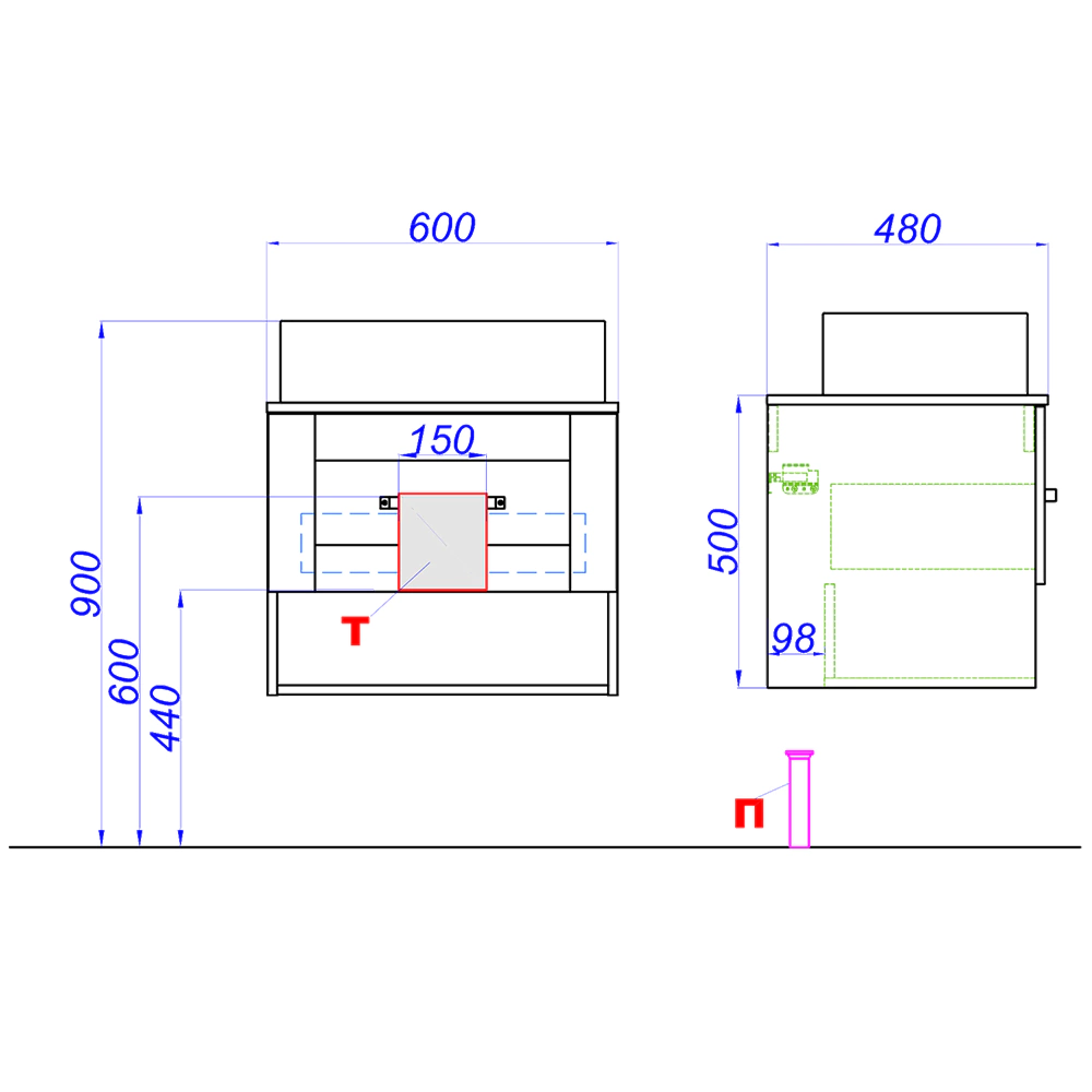 Тумба без раковины AQWELLA Крафт 60 см подвесная дуб балтийский