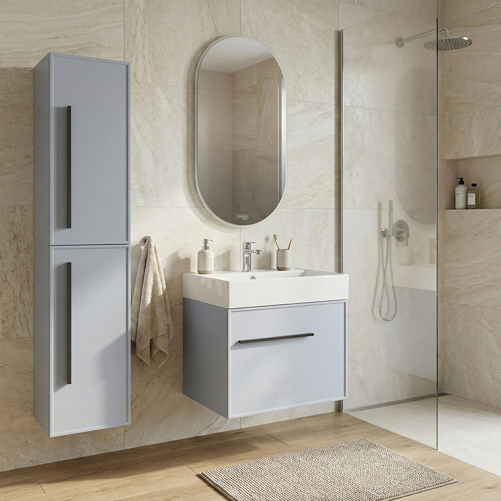 Тумба без раковины FLUMEN DESIGN Аина 70 см подвесная васильковая