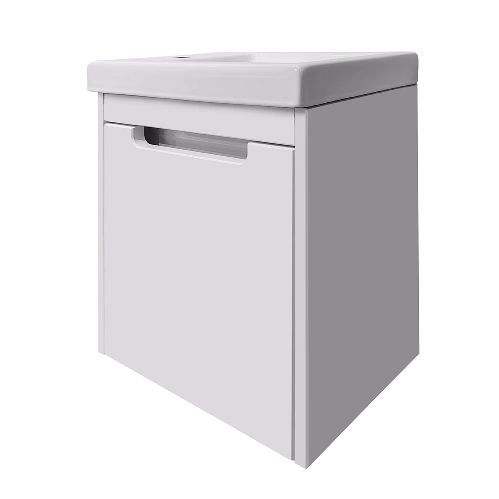 Тумба с раковиной RUNO Микра 40 см подвесная белая