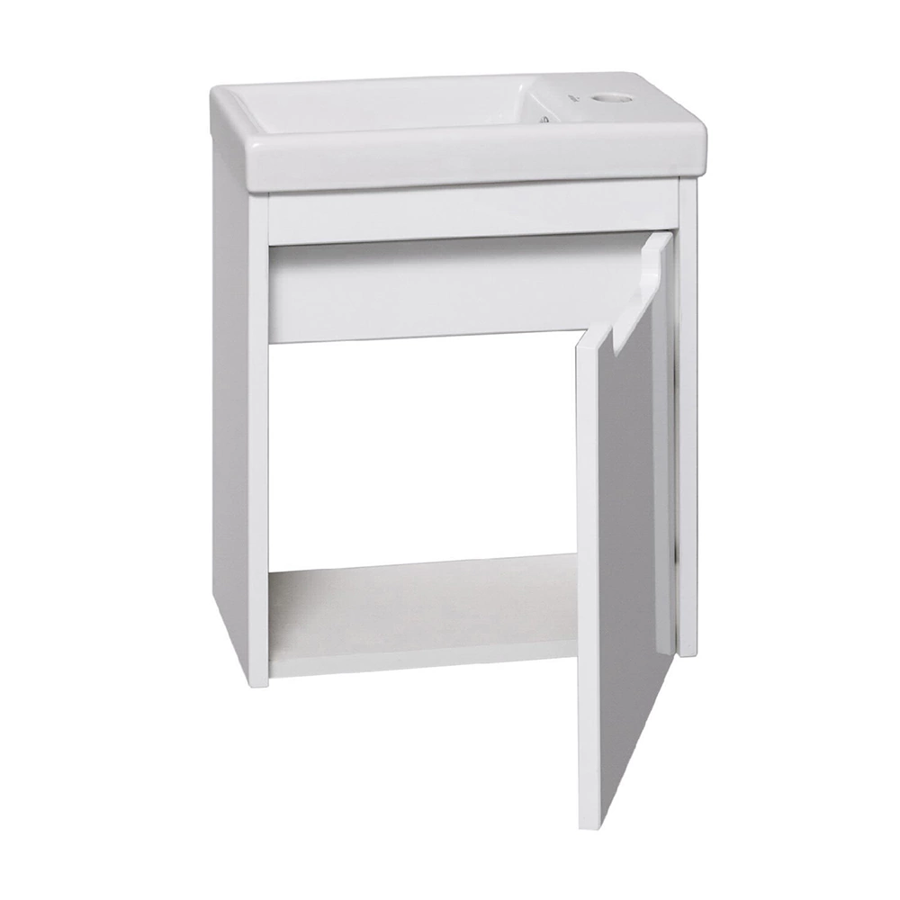 Тумба с раковиной RUNO Микра 40 см подвесная белая