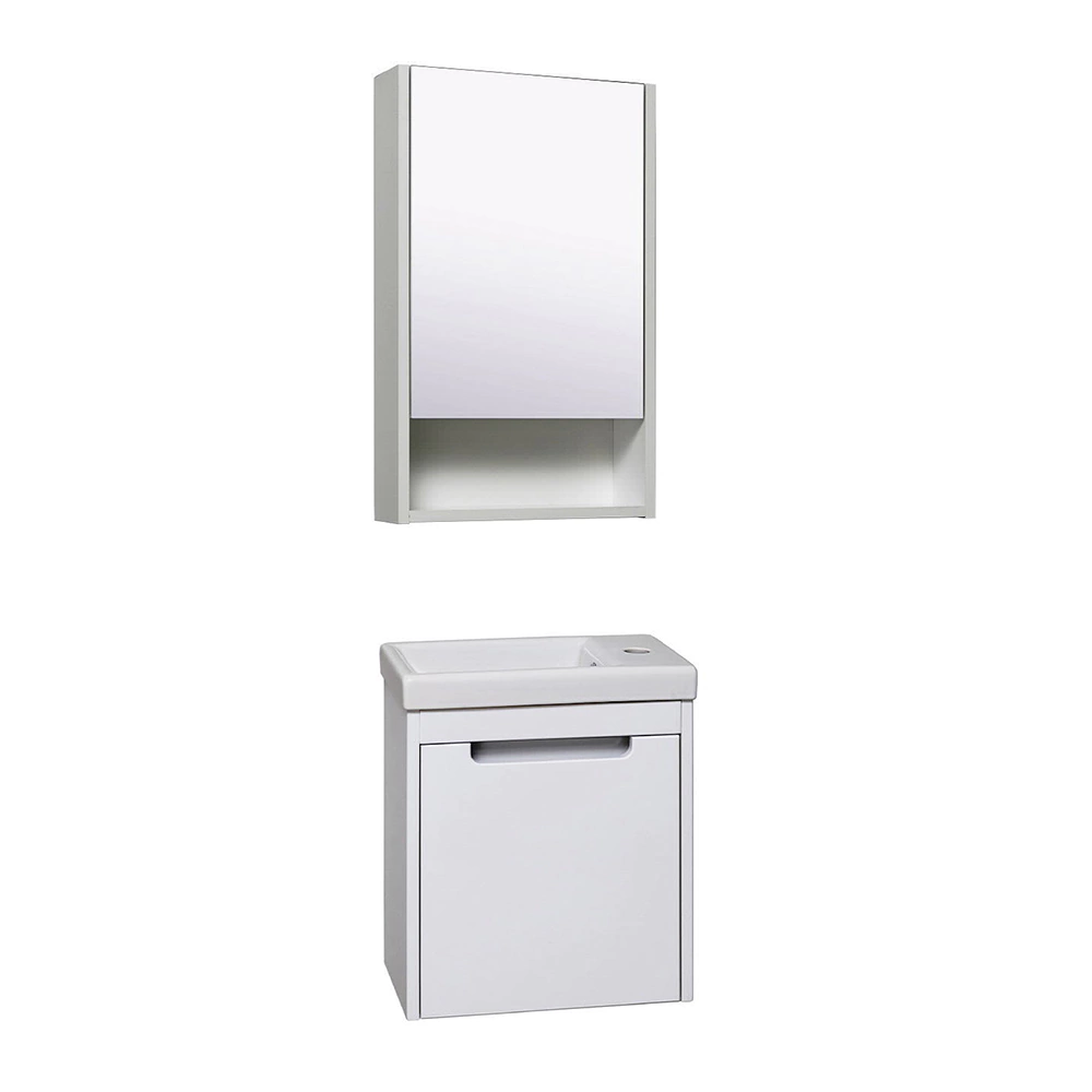 Тумба с раковиной RUNO Микра 40 см подвесная белая