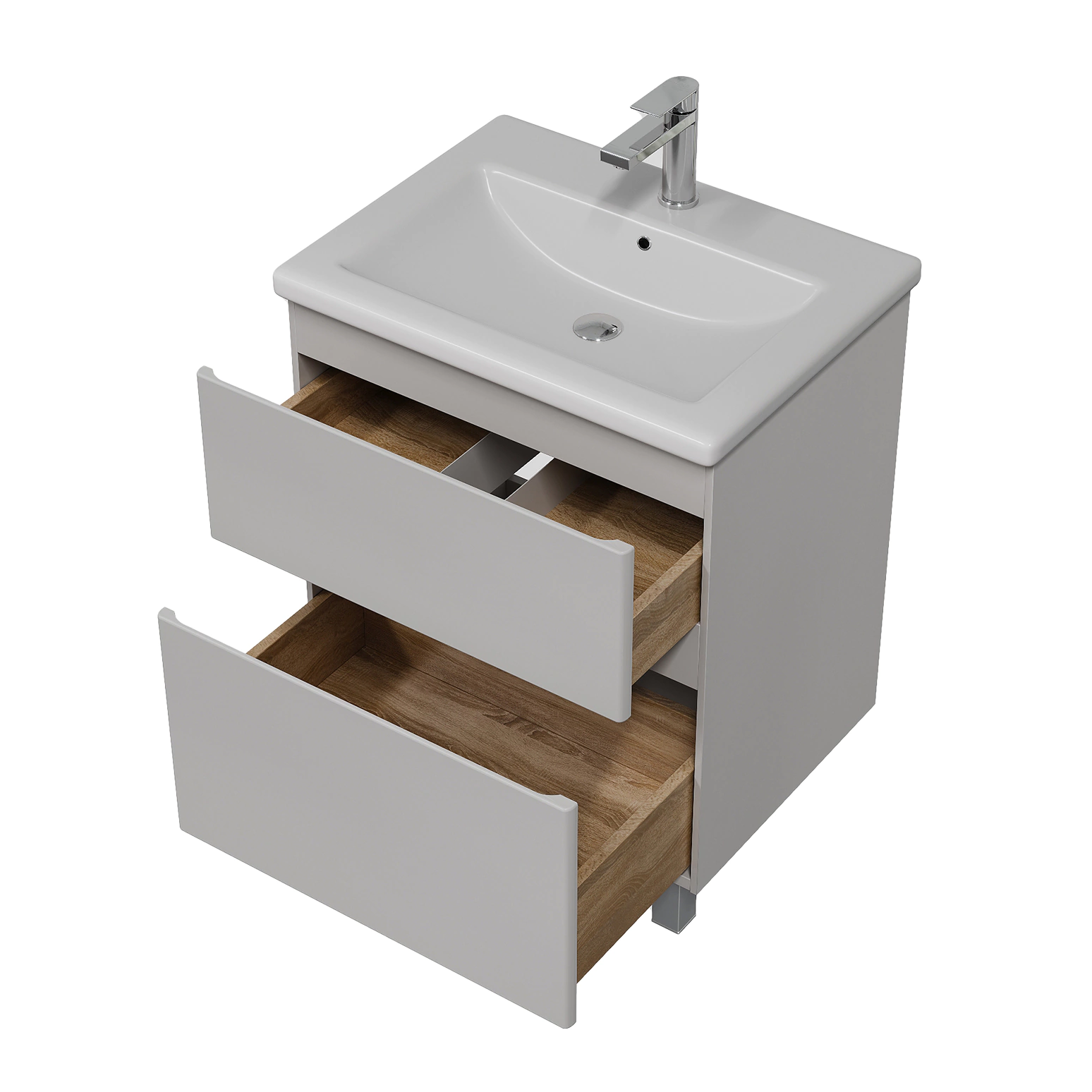 Тумба с раковиной FLUMEN DESIGN Витторе 60 см напольная серая