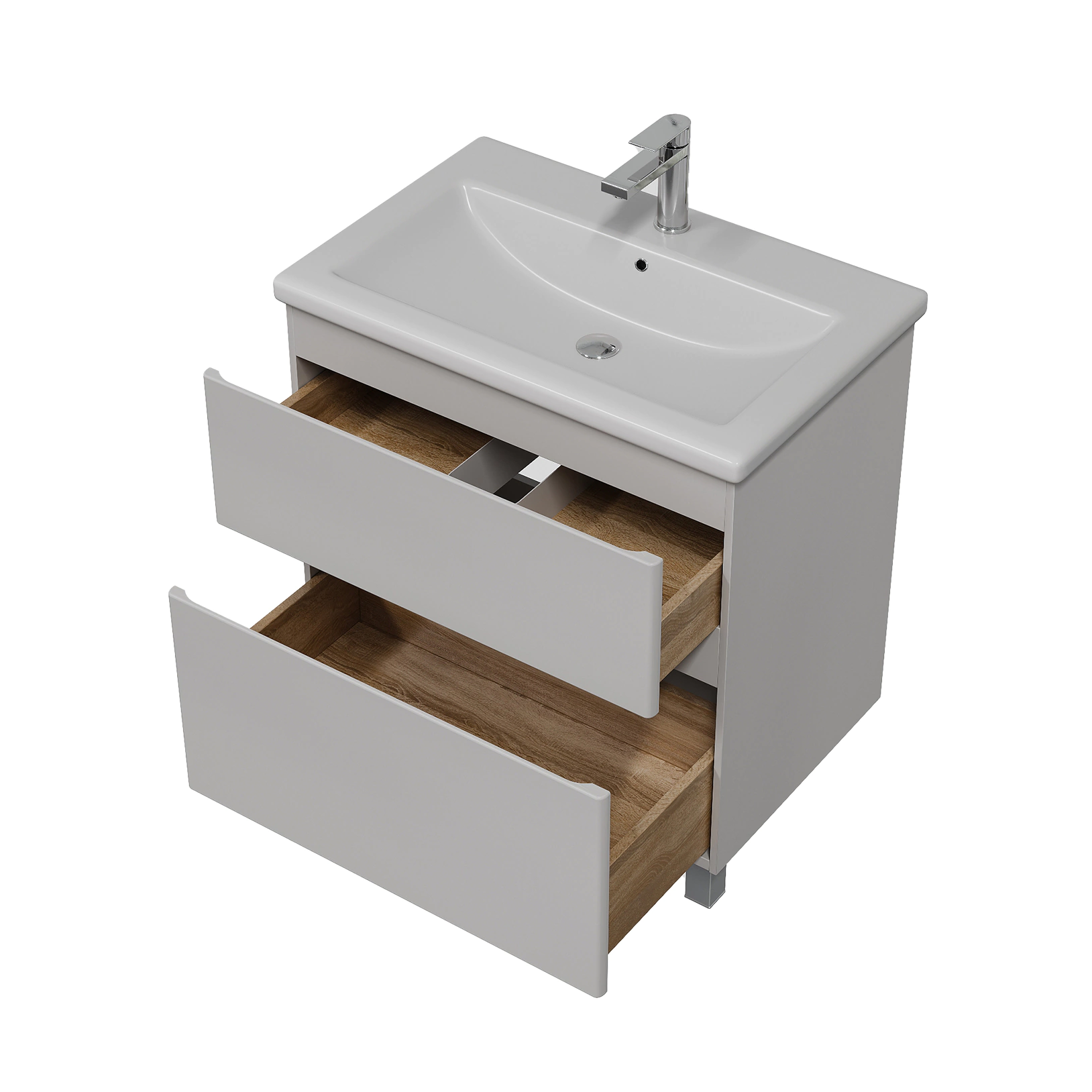 Тумба с раковиной FLUMEN DESIGN Витторе 70 см напольная серая