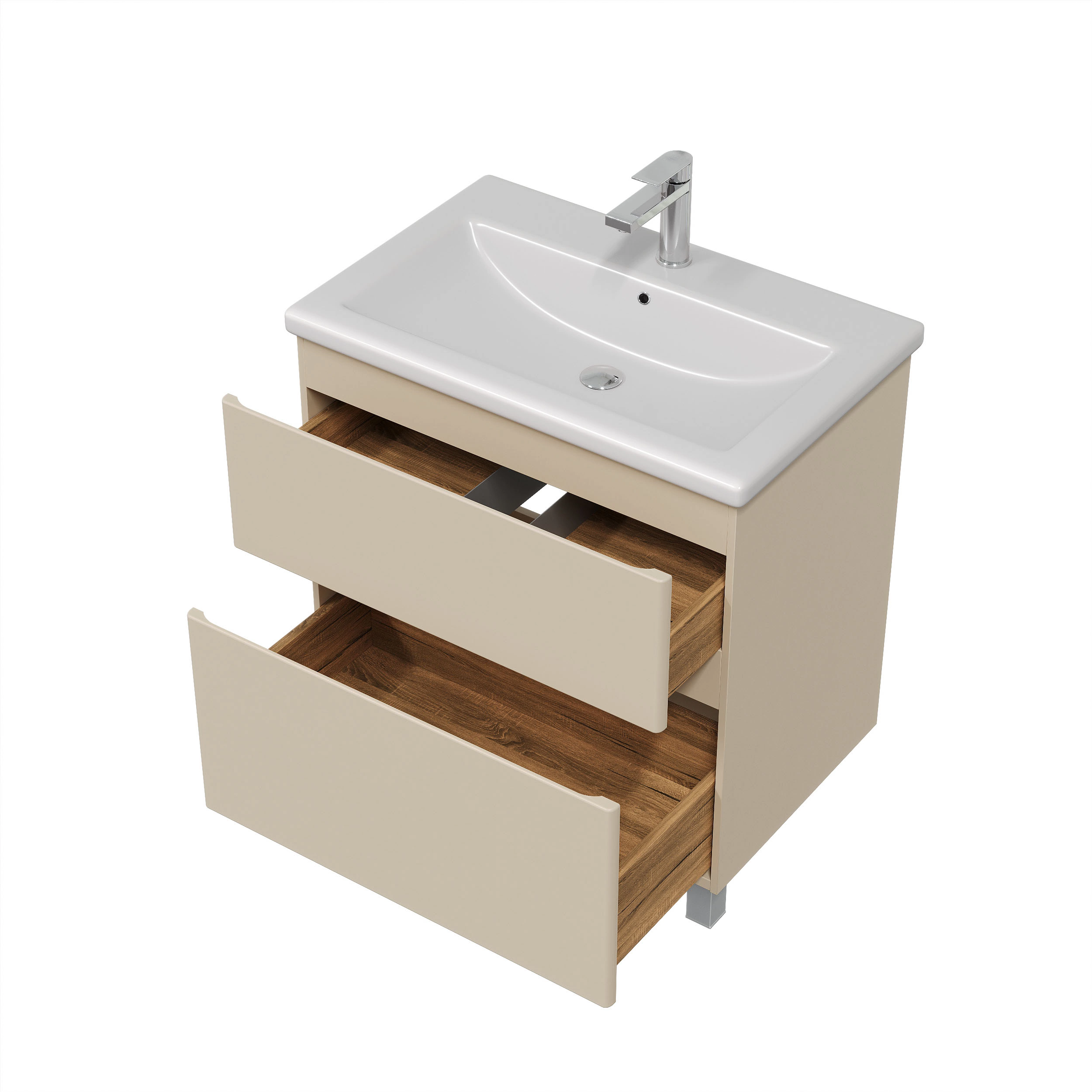 Тумба с раковиной FLUMEN DESIGN Витторе 70 см напольная капучино