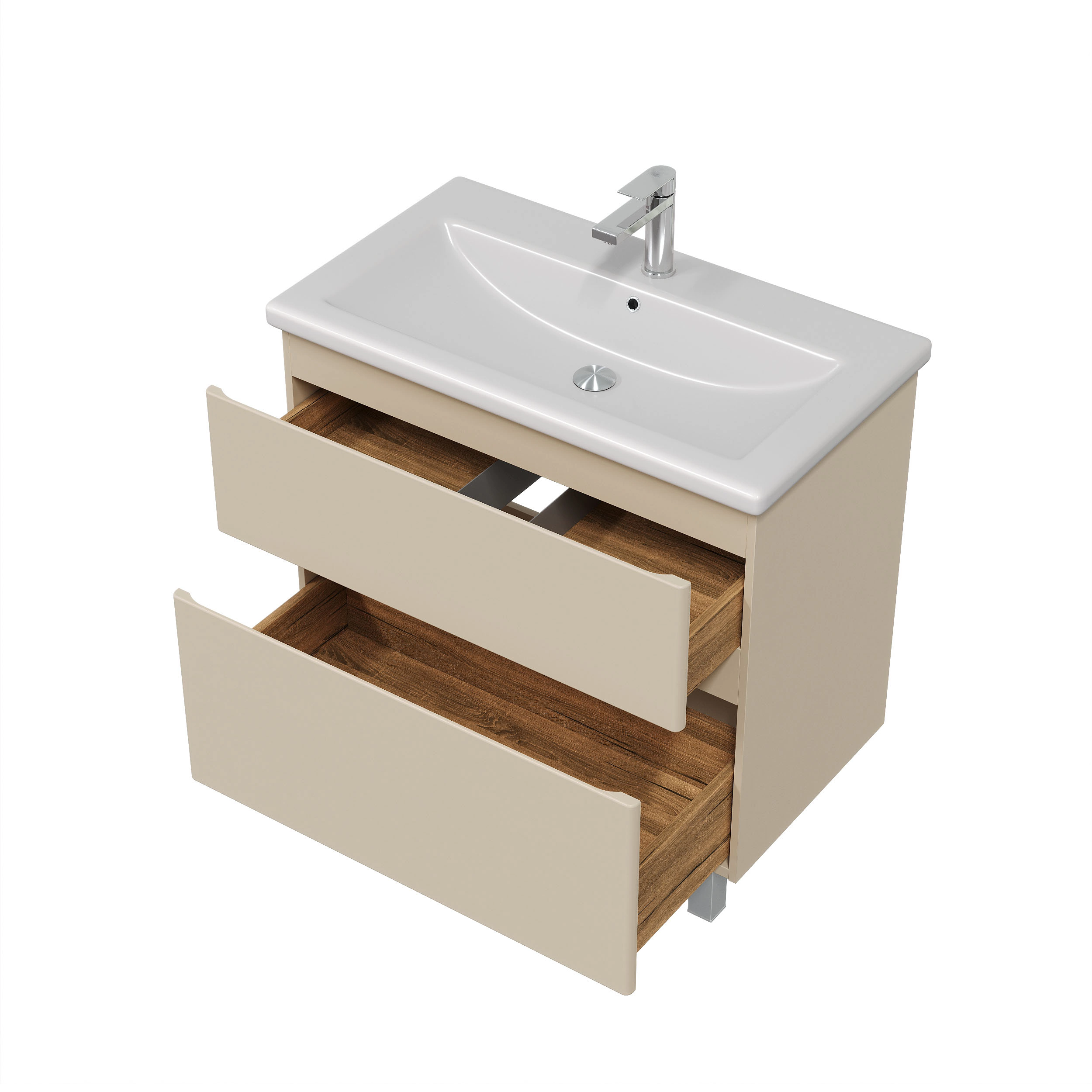 Тумба с раковиной FLUMEN DESIGN Витторе 80 см напольная капучино