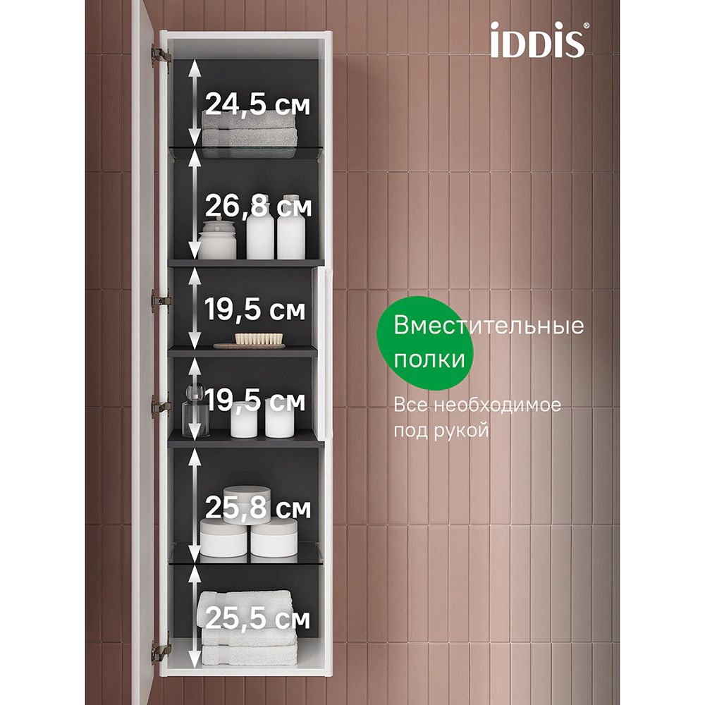 Пенал IDDIS Клауд Икс 40 см подвесной белый
