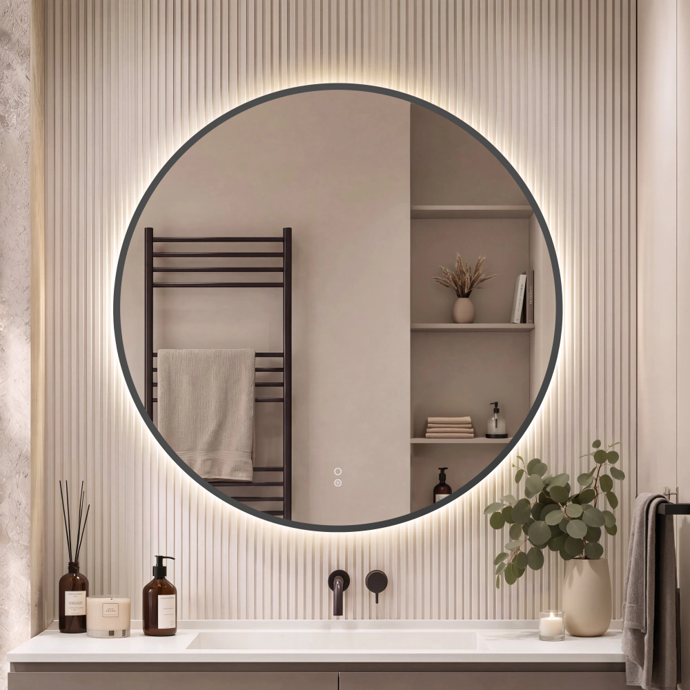 Зеркало Silver Mirrors Монако-Л 2.2 d100 см с подсветкой графитовая рамка