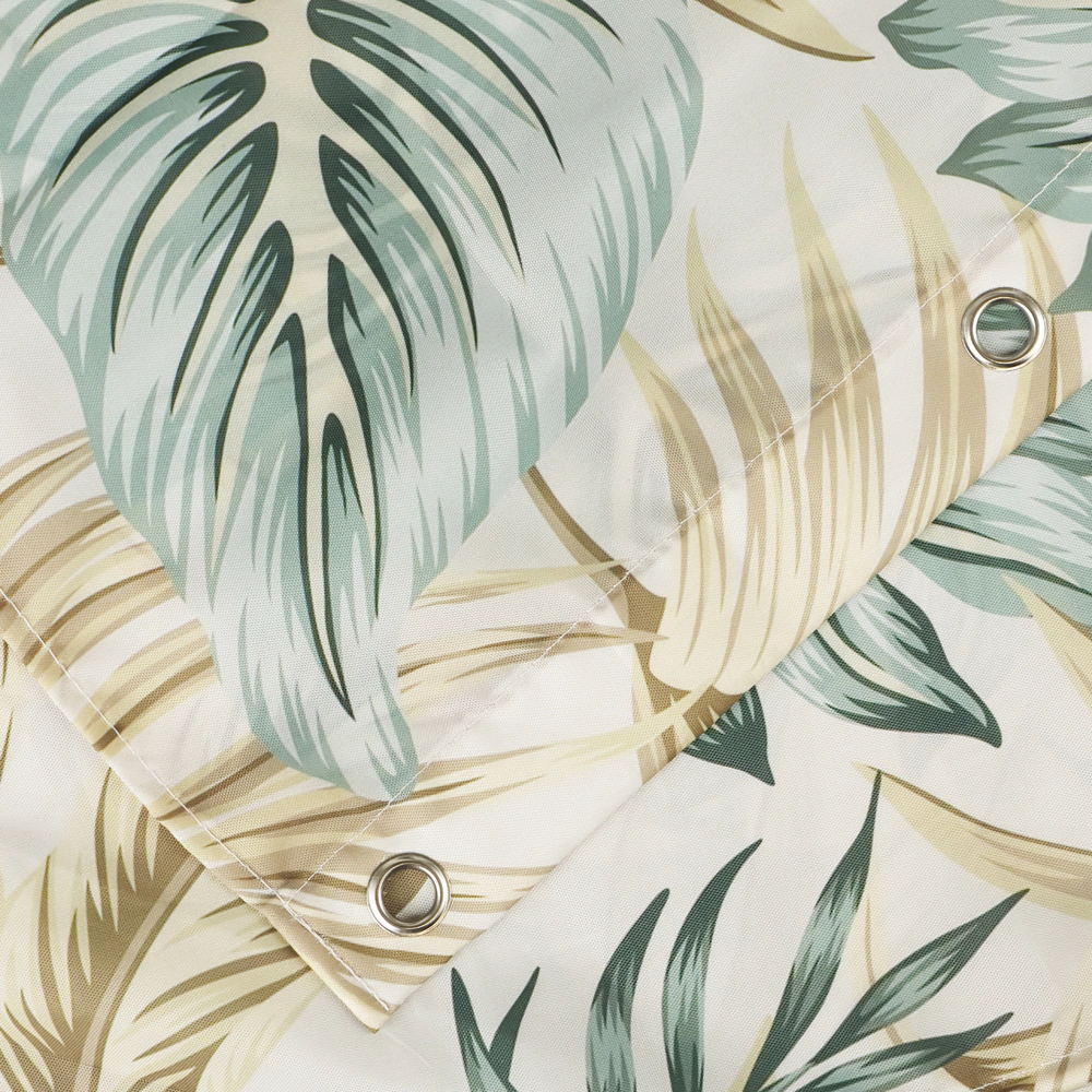 Текстильная штора для ванной FLUMEN Jungle beige 200х180 см бежево-зеленая