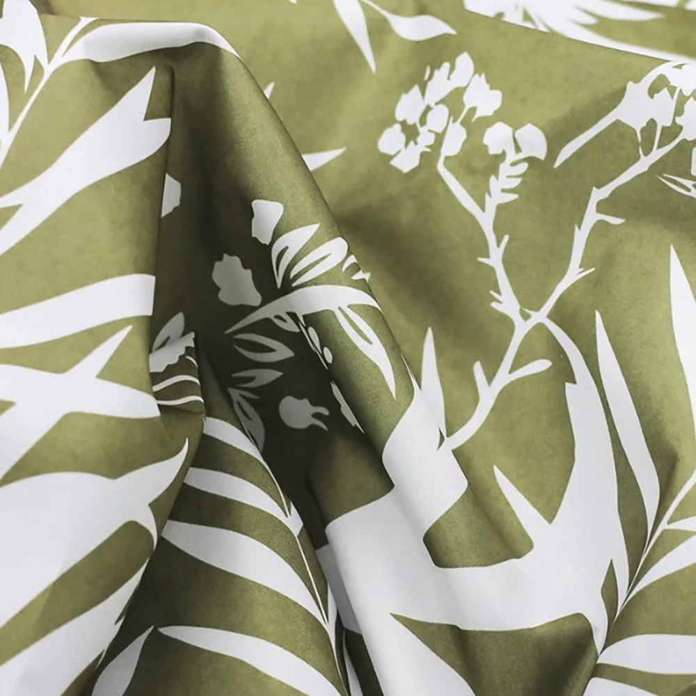 Текстильная штора для ванной BATH PLUS Shadow Middle Leaf 180х180 см зеленая