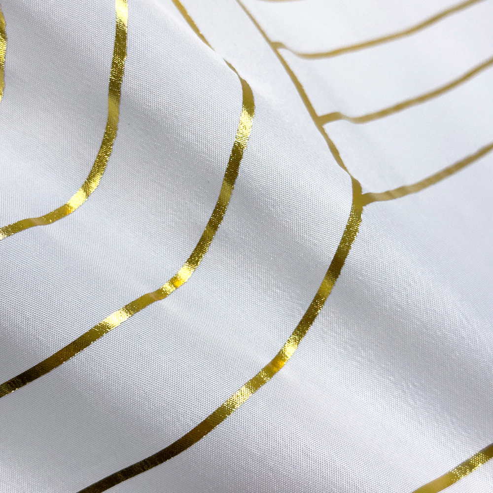 Текстильная штора для ванной Dasch Золотая арка 180x200 см бело-золотая