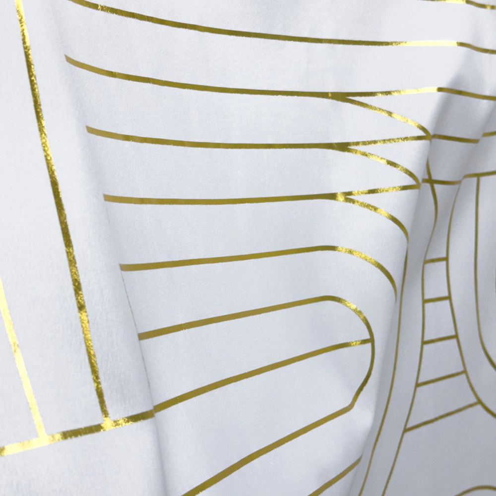 Текстильная штора для ванной Dasch Золотая арка 180x200 см бело-золотая