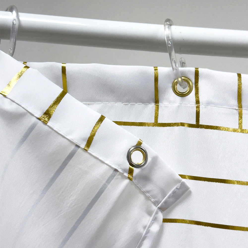 Текстильная штора для ванной Dasch Золотая арка 180x200 см бело-золотая