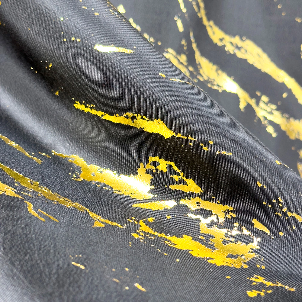 Текстильная штора для ванной Dasch Черное золото 180x200 см черно-золотая