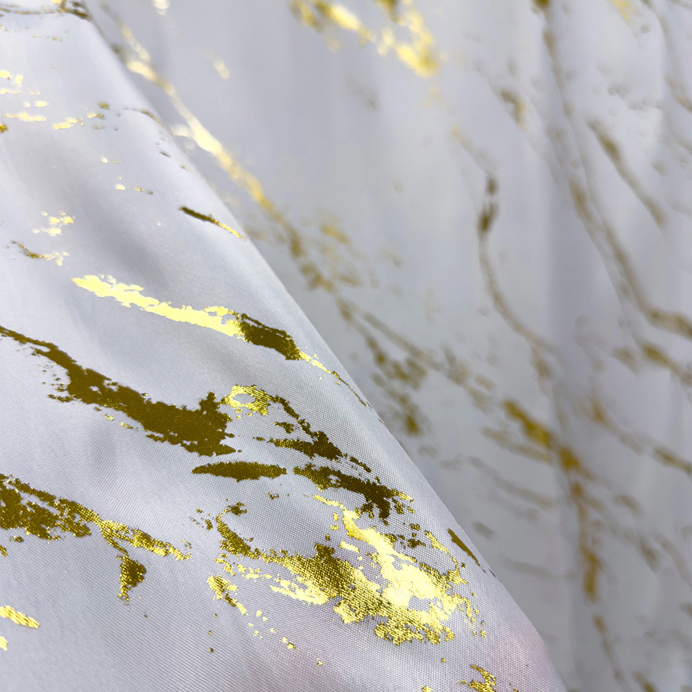 Текстильная штора для ванной Dasch Золото в мраморе 180x200 см бело-золотая