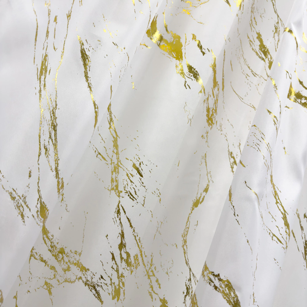 Текстильная штора для ванной Dasch Золото в мраморе 180x200 см бело-золотая