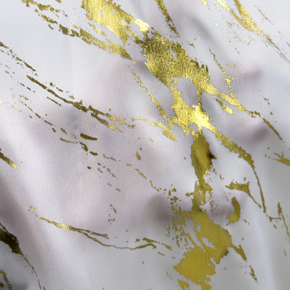 Текстильная штора для ванной Dasch Золото в мраморе 180x200 см бело-золотая