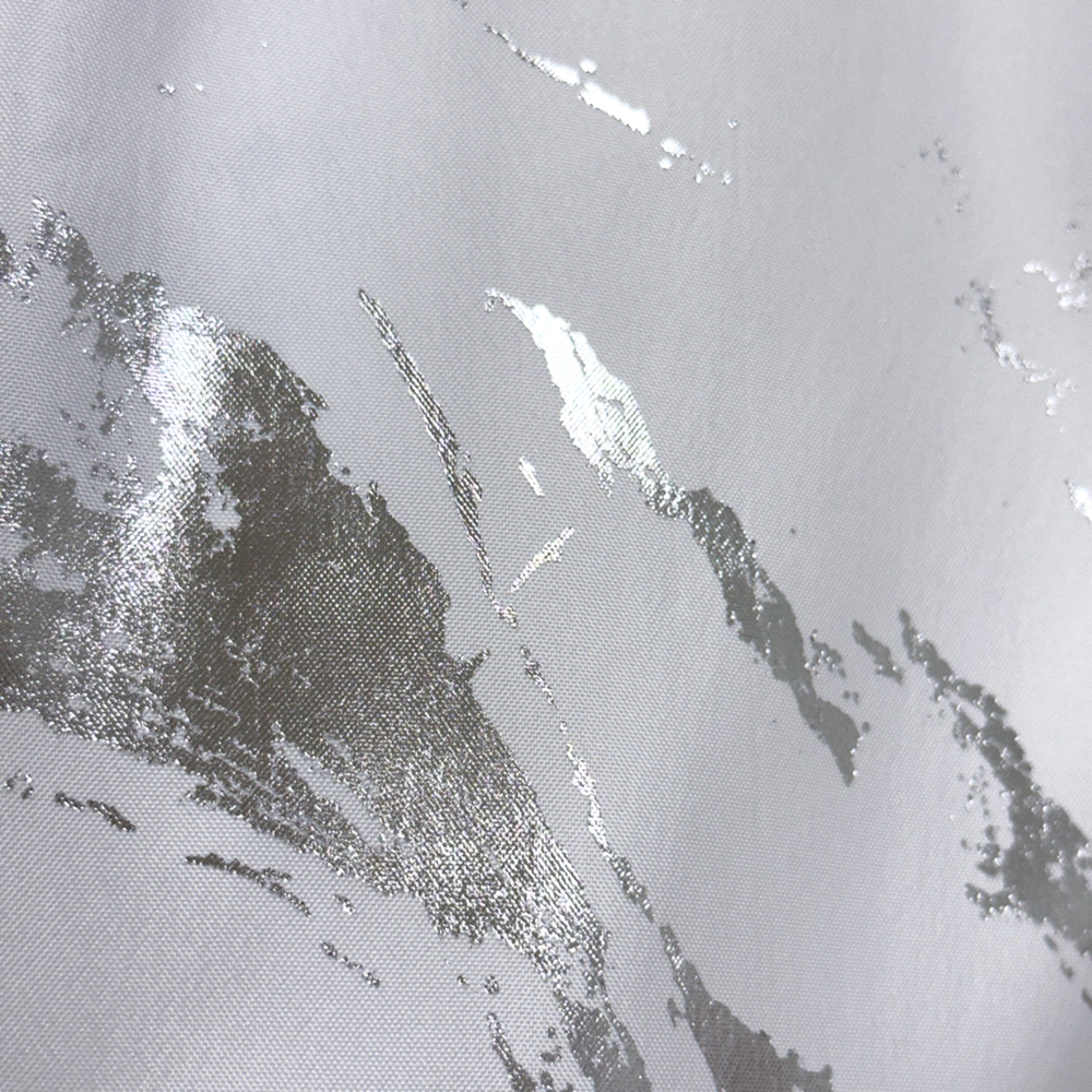 Текстильная штора для ванной Dasch Серебро в мраморе 180x200 см бело-серебряная