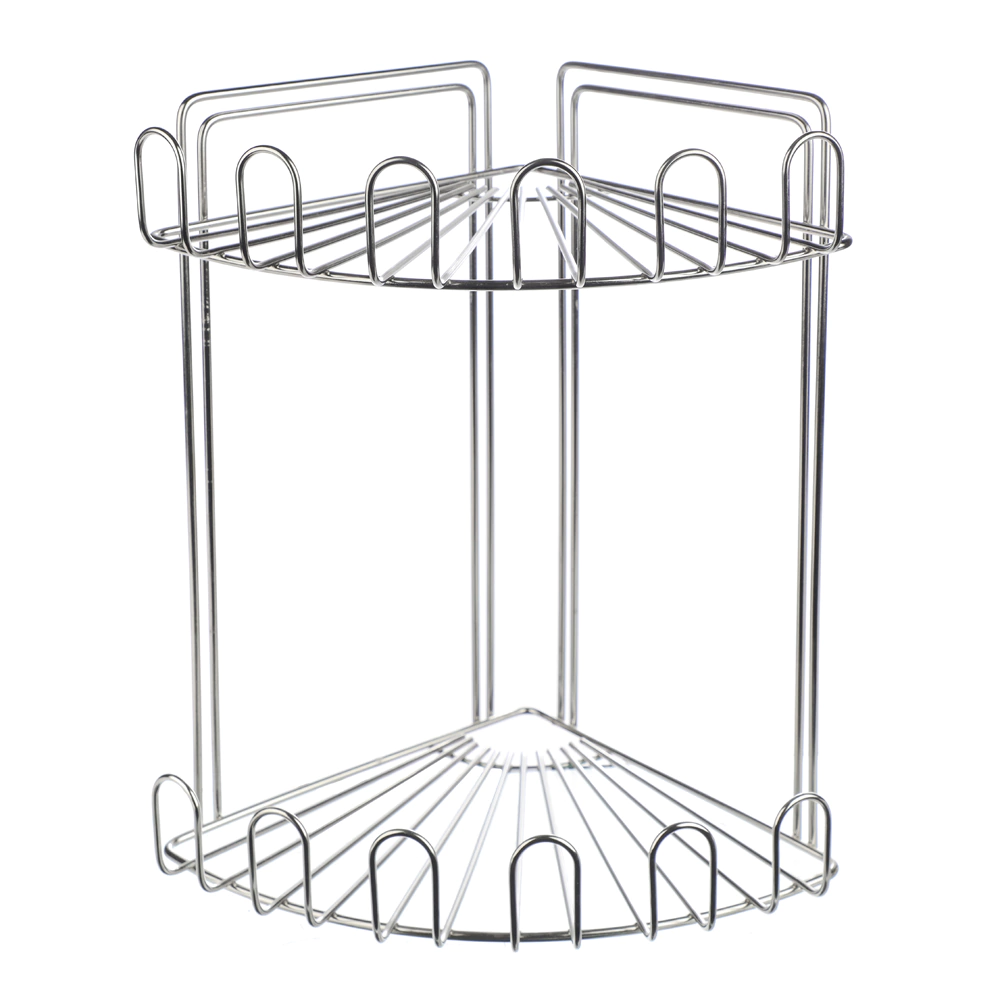 Полка сетчатая VANSTORE Flower 2-ярусная угловая нержавеющая сталь
