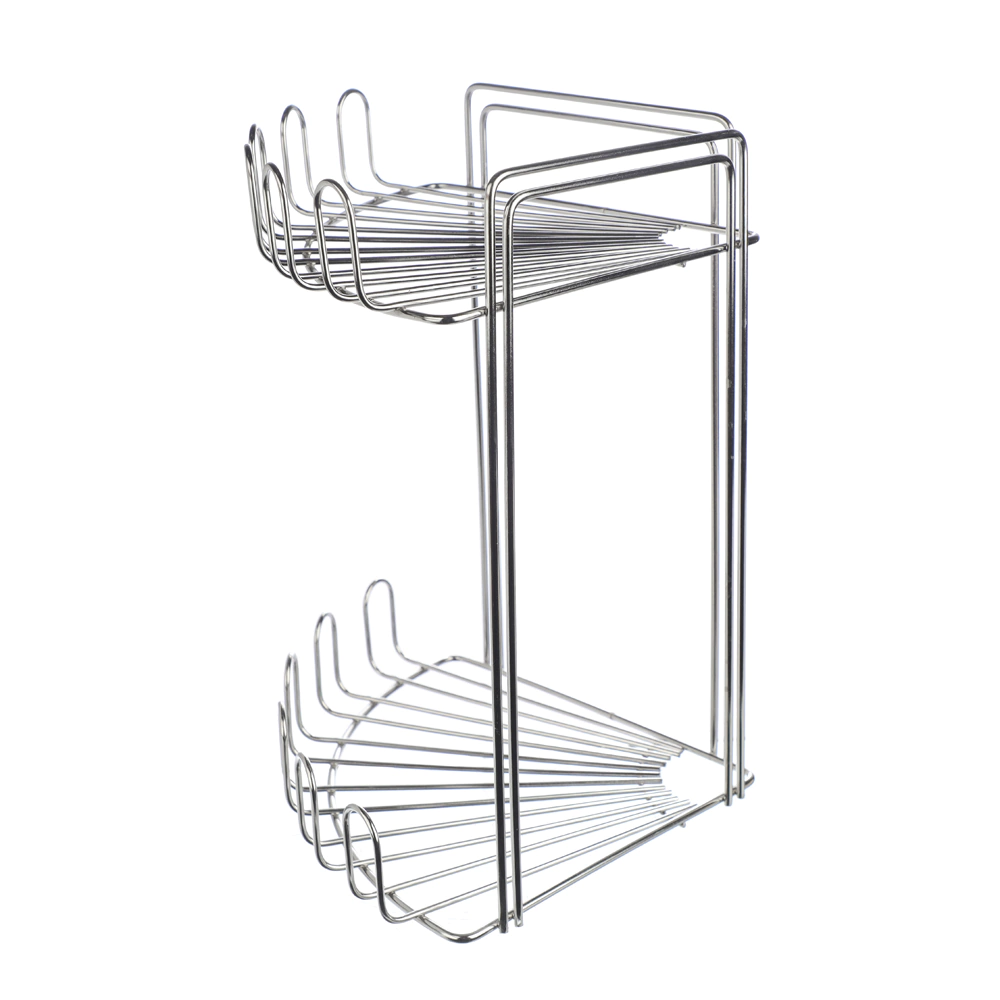 Полка сетчатая VANSTORE Flower 2-ярусная угловая нержавеющая сталь