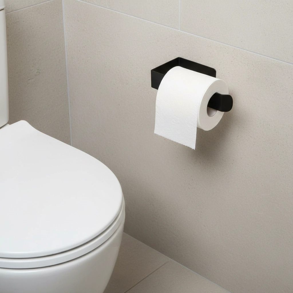 Держатель для туалетной бумаги FLUMEN Marco двухсторонний скотч черный