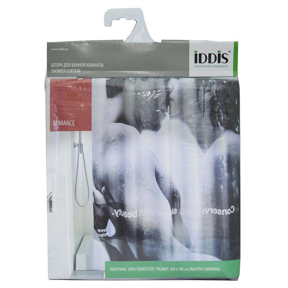 Штора для ванной текстильная 200х180 см Romance фотопринт IDDIS