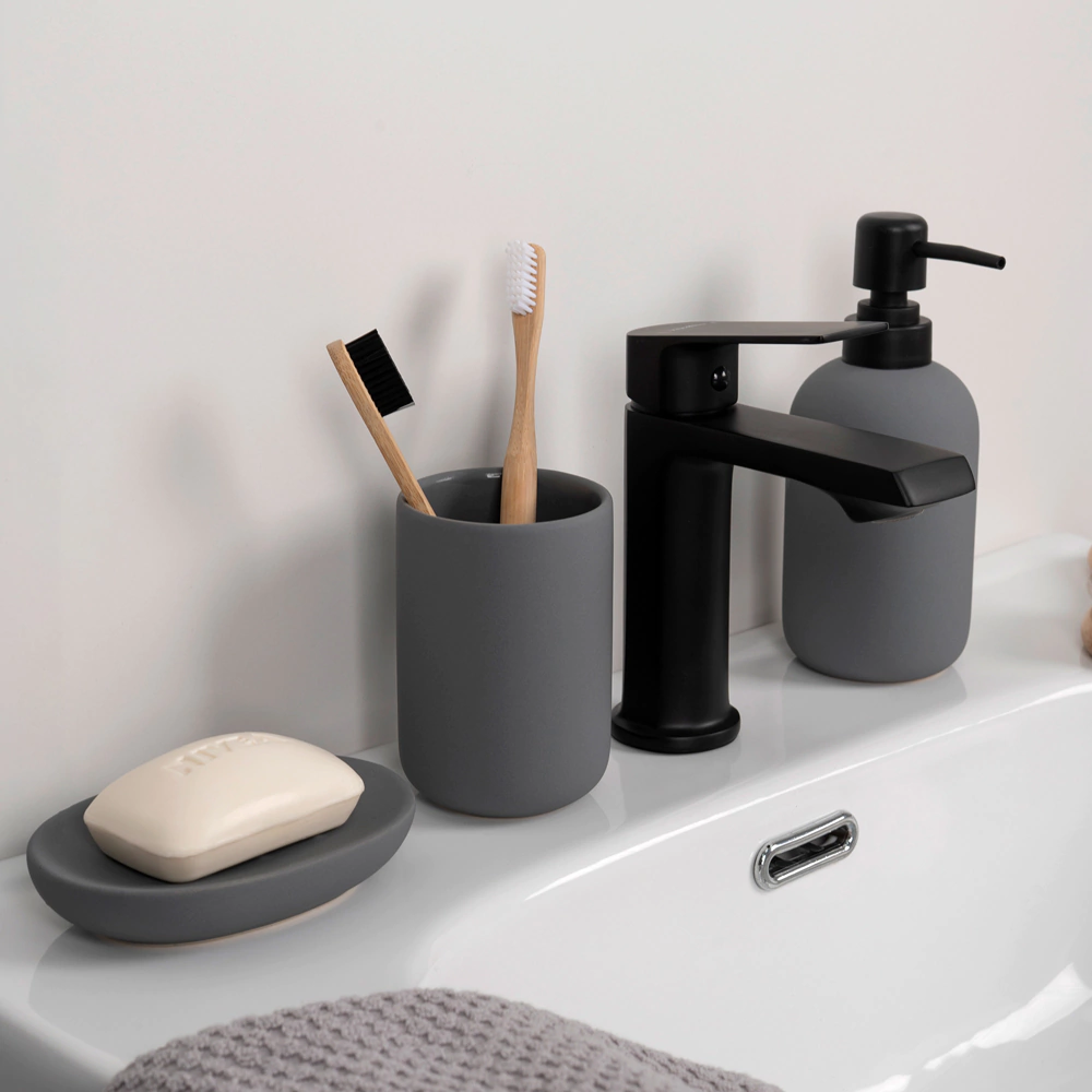 Стакан Fora Feel soft touch керамика серый