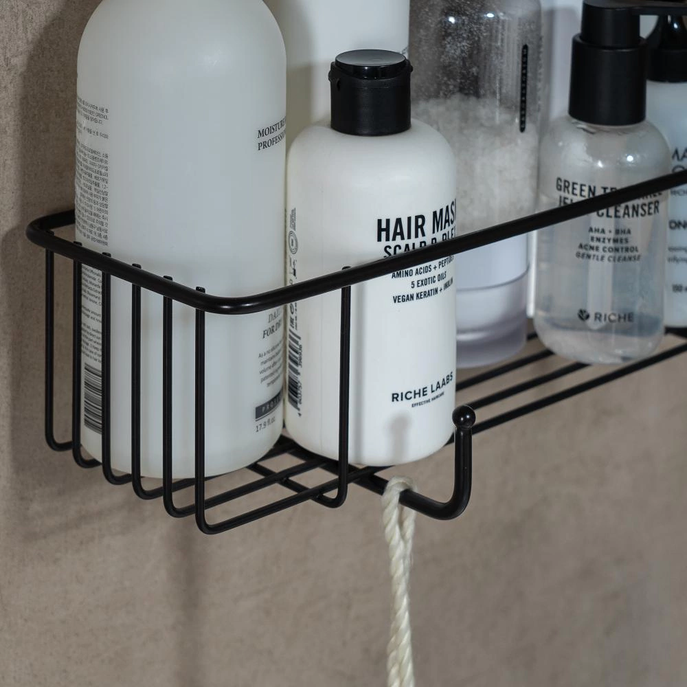 Полка сетчатая ЧМЗ Кора 2 яруса прямая черная