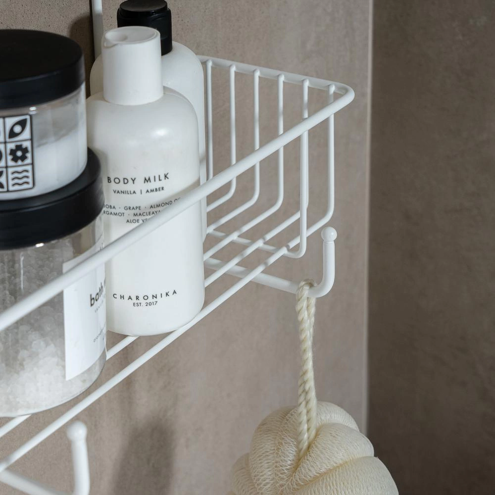 Полка сетчатая ЧМЗ Кора 2 яруса прямая белая