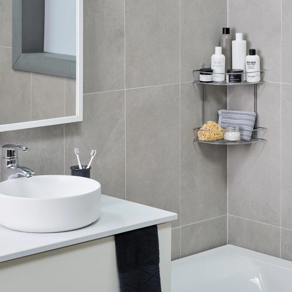 Полка сетчатая ЧМЗ 2-ярусная угловая хром