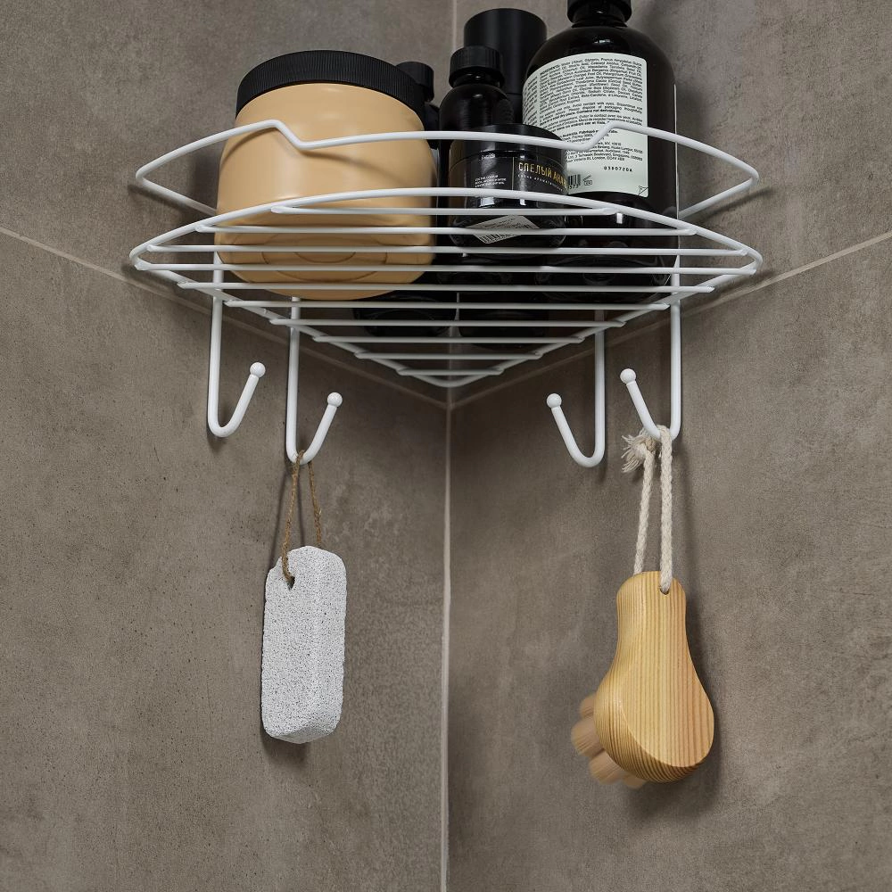 Полка сетчатая ЧМЗ Сканди 1 ярус угловая белая