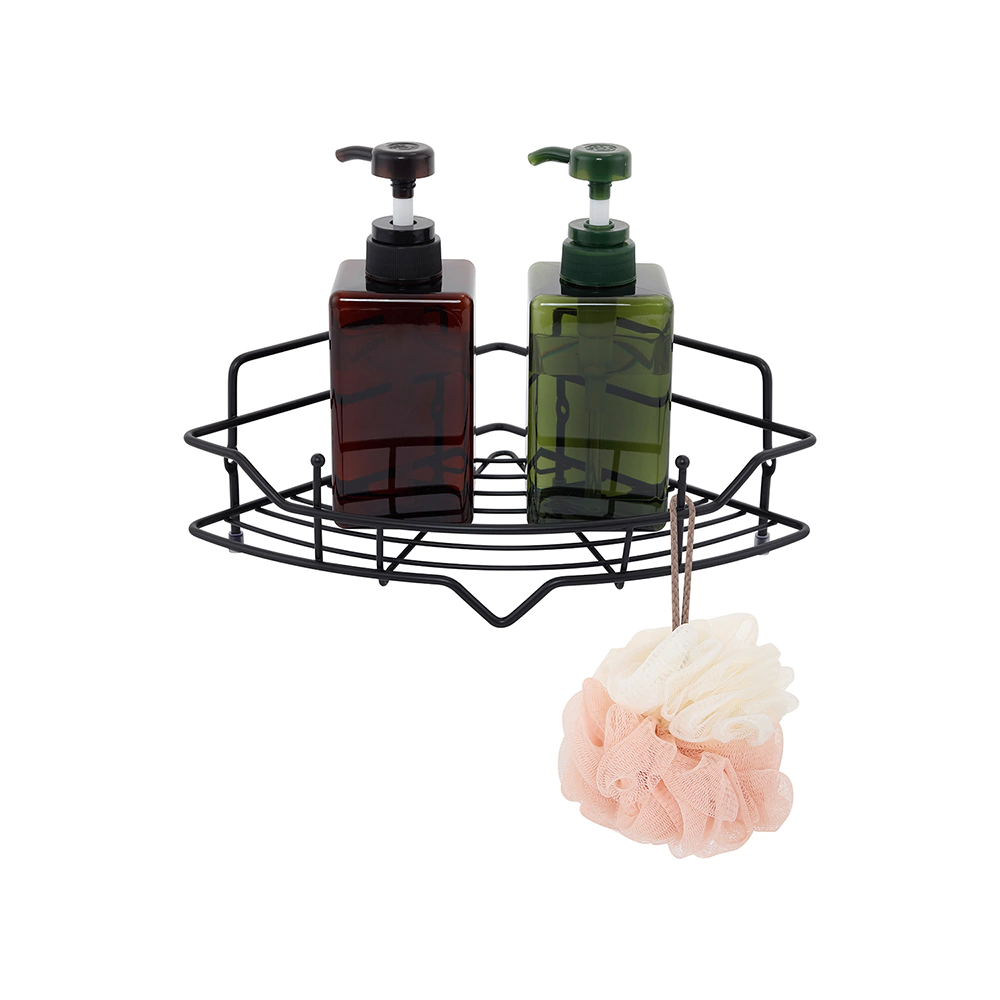 Полка сетчатая Milardo 1-ярусная угловая черная