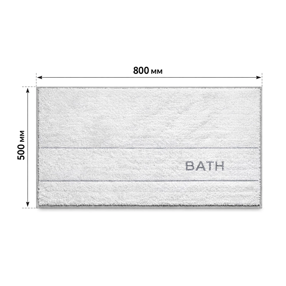 Коврик для ванной BATH PLUS Bath 50х80 см микрофибра светло-серый