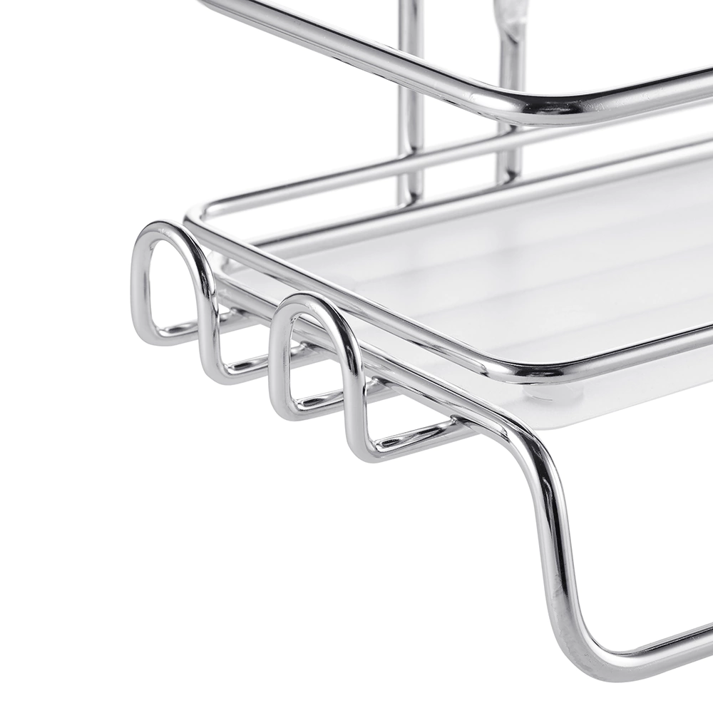 Полка сетчатая ЧМЗ 1 ярус прямая с пластиковыми вставками хром