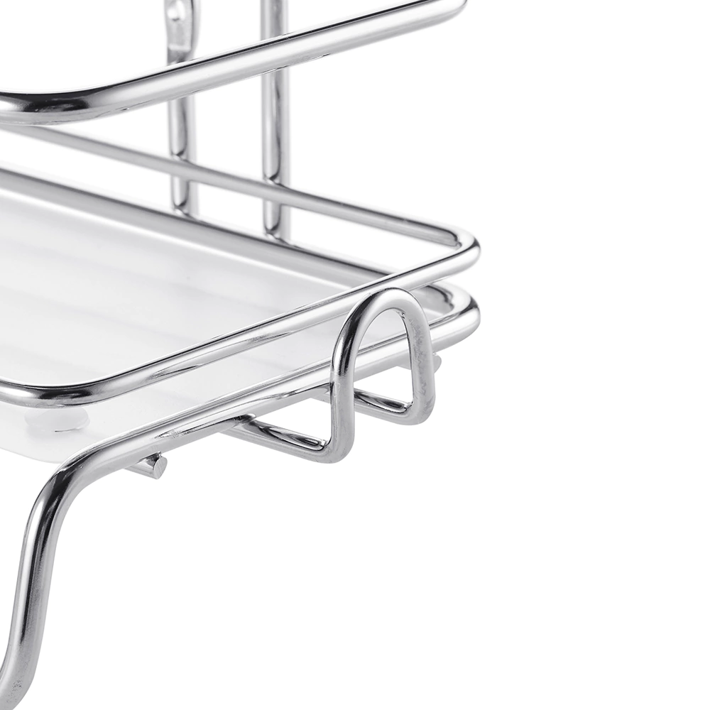 Полка сетчатая ЧМЗ 1 ярус прямая с пластиковыми вставками хром