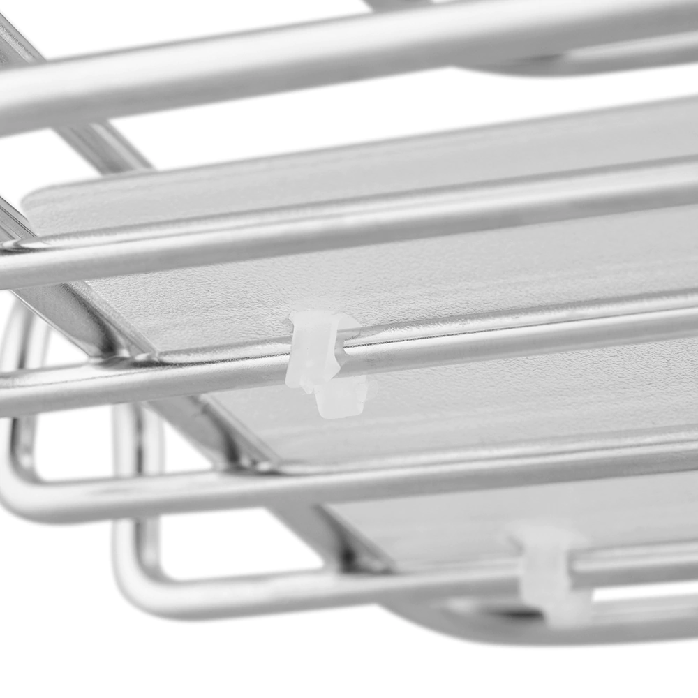 Полка сетчатая ЧМЗ 1 ярус прямая с пластиковыми вставками хром