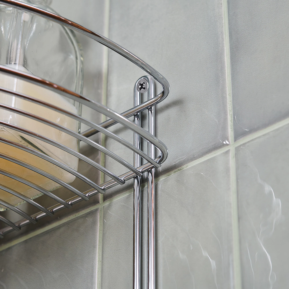 Полка сетчатая ЧМЗ 2 яруса угловая хром