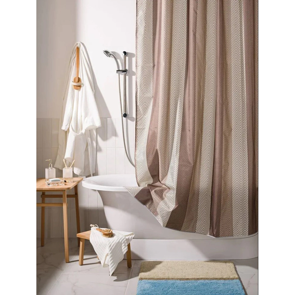 Штора для ванной WESS Linum 180х200 см текстиль бежевая